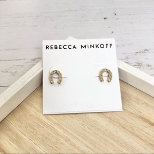 Rebecca Minkoff Horseshoe Stud Earrings - new
